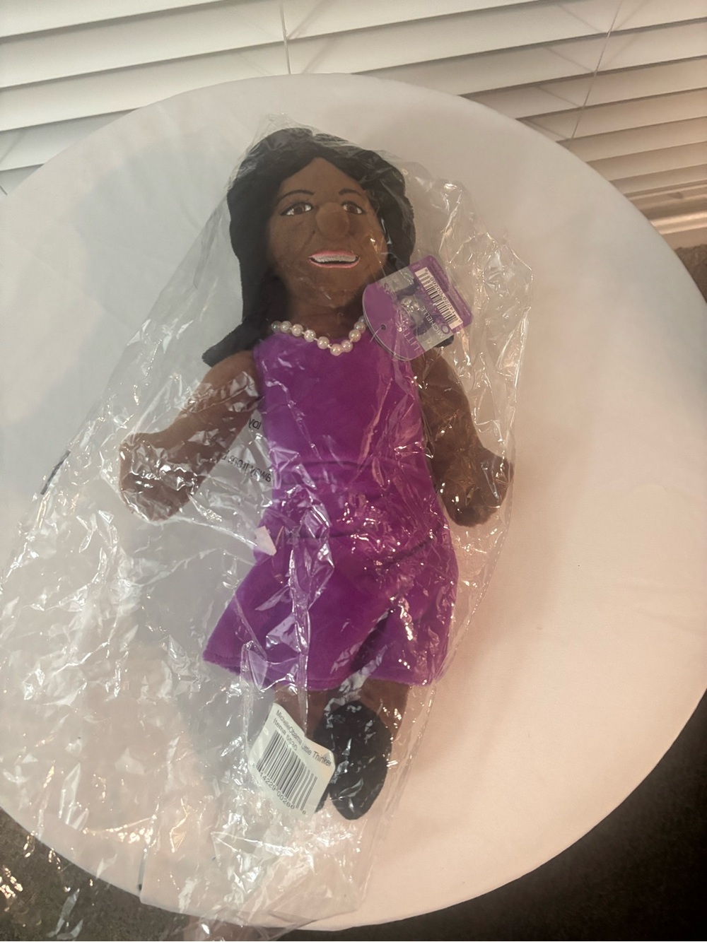 The Unemployed Philosophers Guild Michelle Obama Little Thinker Plush Doll Tag - Picture 9 of 13